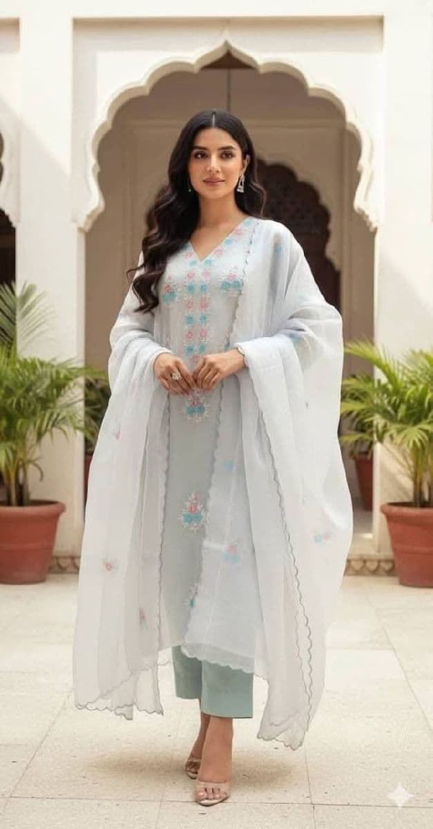 đĨđ´PURE SOPURA MOSLIN FULLY EMBROIDERY UNSTITCHED 4PIC COLLECTION 2026